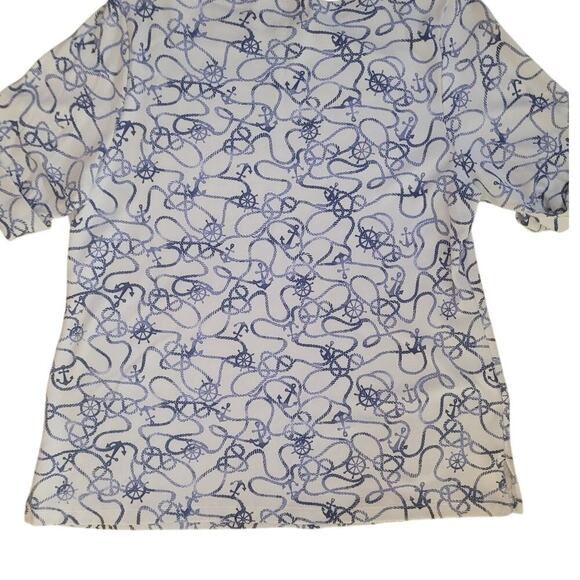 Karen Scott White Shirt Blue Anchors/Helm Sz 1X - Picture 4 of 5